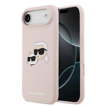 iPhone Air Karl Lagerfeld Double Heads MagSafe Vloeibare siliconen hoes - Roze