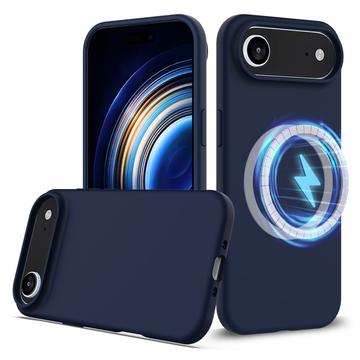 iPhone 17 Air Liquid Siliconen Hoesje - MagSafe Compatibel - Donkerblauw