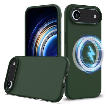 iPhone 17 Air Liquid Siliconen Hoesje - MagSafe Compatibel - Donkergroen