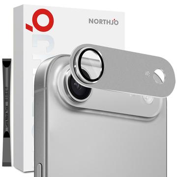 iPhone Air Northjo Volledige bescherming van mat metaal en gehard glas Cameralens Beschermer - Grijs