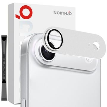 iPhone Air Northjo Volledige bescherming van mat metaal en gehard glas Cameralens Beschermer - Zilver