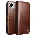 iPhone 17 Air Qialino Classic Wallet Leren Hoesje - Donkerbruin