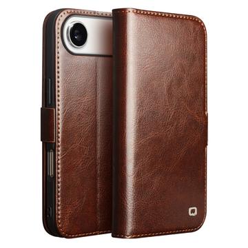 iPhone 17 Air Qialino Classic Wallet Leren Hoesje - Donkerbruin