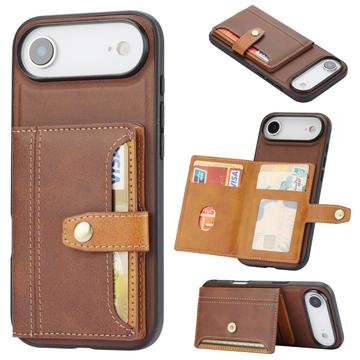 iPhone 17 Air Retro Style Hoesje met Portemonnee - Bruin