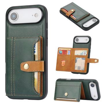 iPhone 17 Air Retro Style Hoesje met Portemonnee - Groen