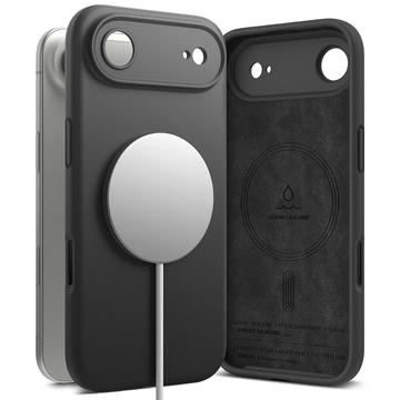 iPhone 17 Air Ringke Vloeibare Siliconen MagSafe Hoesje - Zwart
