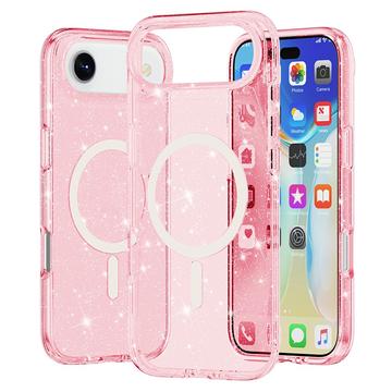iPhone 17 Air Stylish Glitter Series Hybride Hoesje - MagSafe-compatibel - Roze