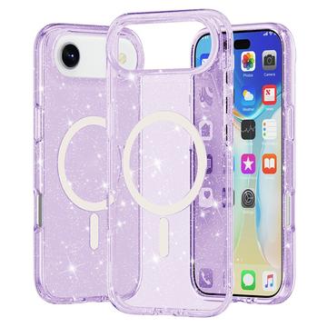 iPhone 17 Air Stylish Glitter Series Hybride Hoesje - MagSafe-compatibel - Paars