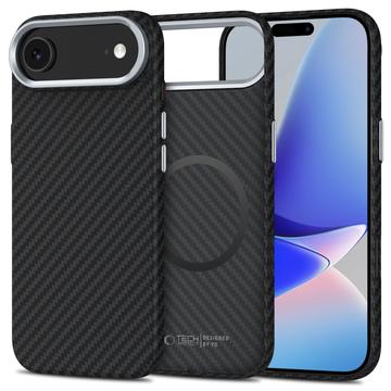 iPhone 17 Air Tech-Protect Ion Carbon Plastic Hoesje - MagSafe Compatibel - Zwart / Zilver