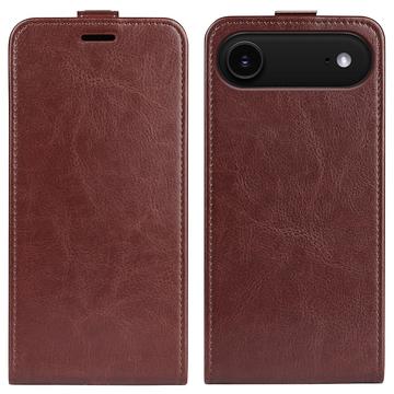 iPhone 17 Air Verticale Flip Hoesje met Kaartsleuf - Bruin