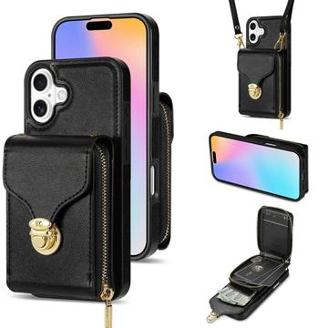 iPhone 17 alles-in-één hoesje met portemonnee en riem