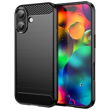 iPhone 17 Geborsteld TPU Hoesje - Koolstofvezel - Zwart
