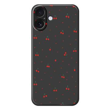 iPhone 17 Kersenpatroon TPU hoesje - Zwart
