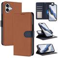 iPhone 17 Afneembare Portemonnee Hoesje met MagSafe, RFID-bescherming en handriem - Bruin / Blauw
