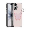 iPhone 17 Dux Ducis Luvy Hoesje met Vingerring/Handband - Licht Roze / Vlinder