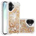 iPhone 17 Glitter Quicksand TPU Hoesje - Gouden Harten