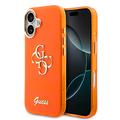 iPhone 17 Guess IML 4G Script Metal Logo hoesje - Oranje