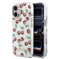iPhone 17 Guess IML Glitter Cherry hybride hoesje - compatibel met MagSafe - Doorzichtig