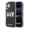 iPhone 17 Karl Lagerfeld IML Choupette Trio Watercolor-hoesje - compatibel met MagSafe - zwart
