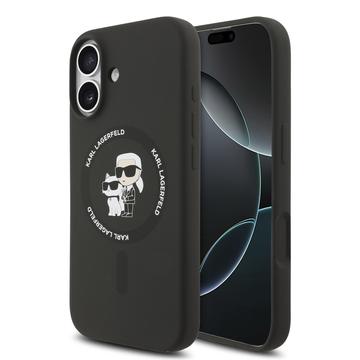 iPhone 17 Karl Lagerfeld Karl and Choupette Vloeibaar Siliconen MagSafe Hoesje