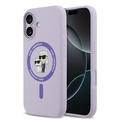 iPhone 17 Karl Lagerfeld Karl and Choupette Vloeibaar Siliconen MagSafe Hoesje - Paars
