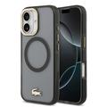 iPhone 17 Lacoste Frosted Finish Gold Logo Hybride Hoesje - MagSafe-compatibel - Zwart