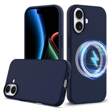 iPhone 17 Liquid Siliconen Hoesje - MagSafe Compatibel - Donkerblauw