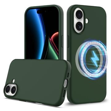 iPhone 17 Liquid Siliconen Hoesje - MagSafe Compatibel - Donkergroen