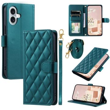 iPhone 17 Luxe Gewatteerd Portemonnee Hoesje - Groen