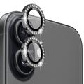 iPhone 17 Northjo Strass Cameralens Beschermer Set - Zwart