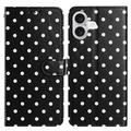 iPhone 17 Portemonnee Hoesje met Stippenpatroon - Zwart