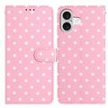 iPhone 17 Polka Dot-patroon Portemonnee Hoesje - Roze