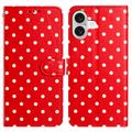 iPhone 17 Polka Dot-patroon Portemonnee Hoesje - Rood