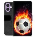 iPhone 17 Premium Portemonnee Hoesje - Voetbal Vlam