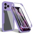 iPhone 17 Pro 360 Bescherming Hoesje - Paars / Doorzichtig