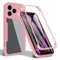 iPhone 17 Pro 360 Bescherming Hoesje - Roze / Doorzichtig