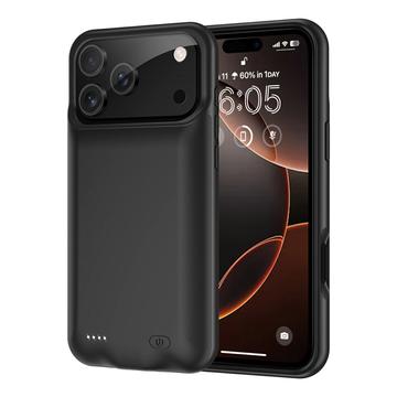 iPhone 17 Pro reservebatterijhouder - 6000mAh - Zwart