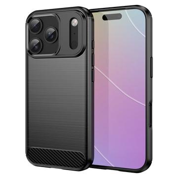 iPhone 17 Pro Geborsteld TPU Hoesje - Koolstofvezel