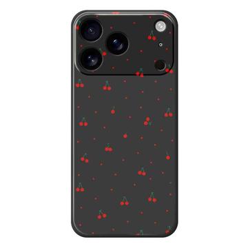 iPhone 17 Pro kersenpatroon TPU hoesje - zwart