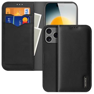iPhone 17 Pro Dux Ducis Hivo Wallet Leren Hoesje - Zwart