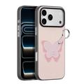iPhone 17 Pro Dux Ducis Luvy Hoesje met Vingerring/Handband - Licht Roze / Vlinder