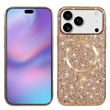 iPhone 17 Pro Gegalvaniseerde Glitter Hoesje - MagSafe-compatibel - Roségoud