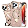 iPhone 17 Pro Glitter Hybride Hoesje met Kickstand - MagSafe compatibel - Woestijngoud