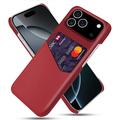 iPhone 17 Pro KSQ Hoesje met Kaartenzak - Rood
