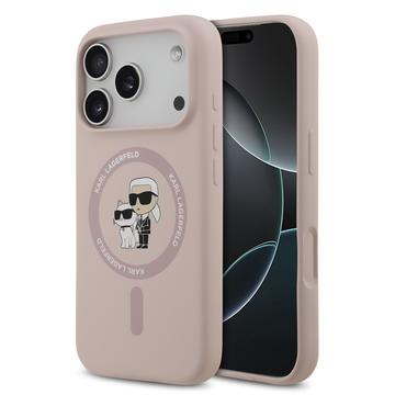 iPhone 17 Pro Karl Lagerfeld Karl and Choupette Vloeibaar Siliconen MagSafe Hoesje