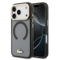 iPhone 17 Pro Lacoste Frosted Finish Gold Logo Hybride hoesje - MagSafe-compatibel - Zwart