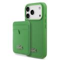 iPhone 17 Pro Lacoste Iconic Petit Pique MagSafe hoesje & magnetische kaarthouder - Groen