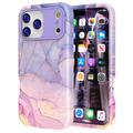 iPhone 17 Pro Luxe Marmer Hybride Hoesje - Blauw / Roze