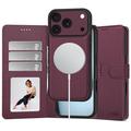 iPhone 17 Pro Max/18 Pro Max Tech-Protect 2-in-1 Portemonnee Hoesje - Magsafe Compatibel - Bourgondië