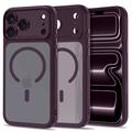 iPhone 17 Pro Max/18 Pro Max Tech-Protect MagPeak MagSafe CC-hoesje - Mat donker kersenrood